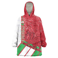 Wales Football Custom Wearable Blanket Hoodie 2026 Come On Cymru Grunge Style - Wonder Print Shop