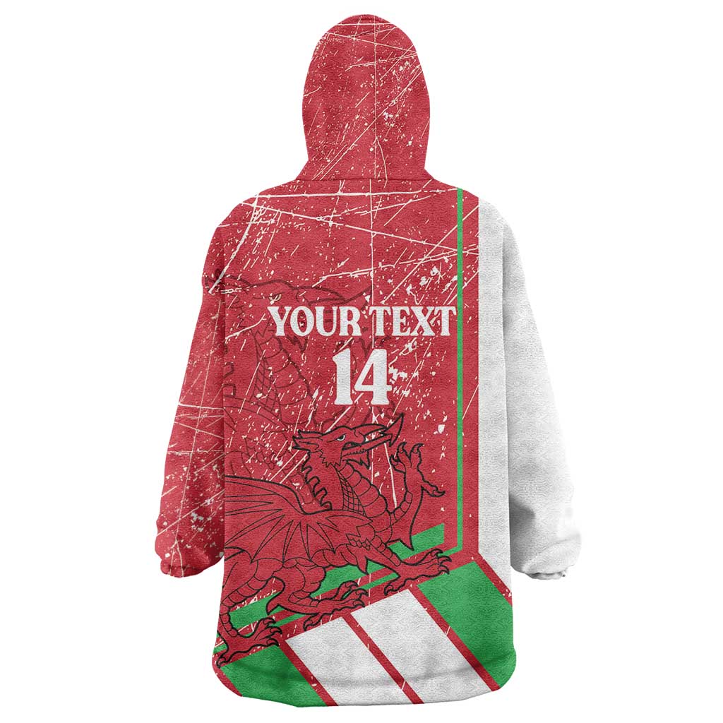Wales Football Custom Wearable Blanket Hoodie 2026 Come On Cymru Grunge Style - Wonder Print Shop