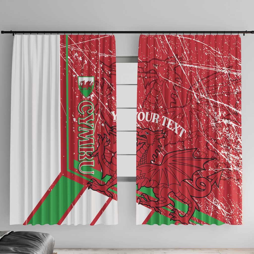 Wales Football Custom Window Curtain 2026 Come On Cymru Grunge Style - Wonder Print Shop