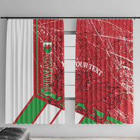 Wales Football Custom Window Curtain 2026 Come On Cymru Grunge Style - Wonder Print Shop