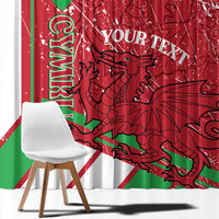 Wales Football Custom Window Curtain 2026 Come On Cymru Grunge Style - Wonder Print Shop