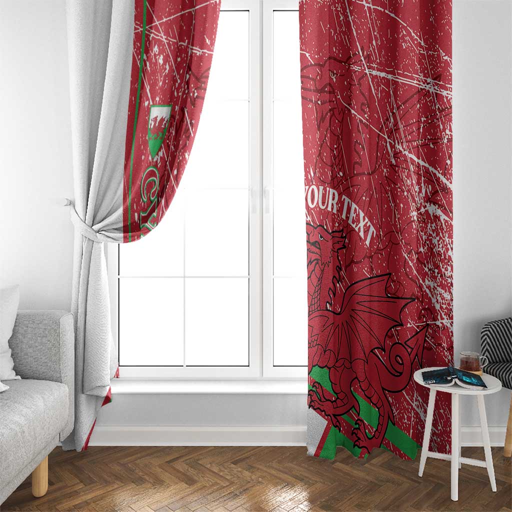 Wales Football Custom Window Curtain 2026 Come On Cymru Grunge Style - Wonder Print Shop