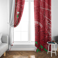 Wales Football Custom Window Curtain 2026 Come On Cymru Grunge Style - Wonder Print Shop