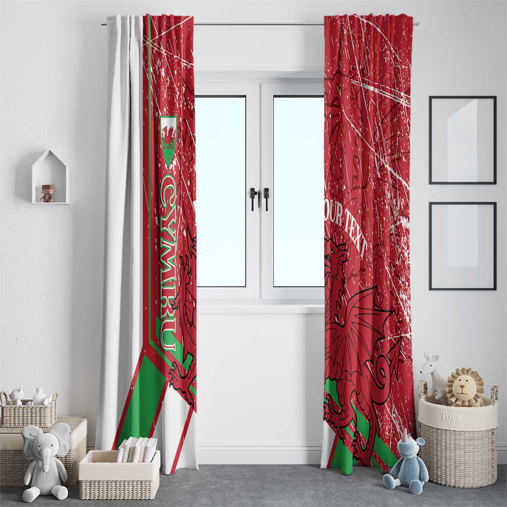Wales Football Custom Window Curtain 2026 Come On Cymru Grunge Style - Wonder Print Shop