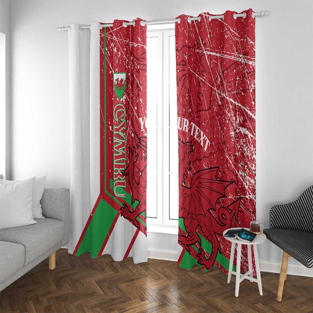 Wales Football Custom Window Curtain 2026 Come On Cymru Grunge Style - Wonder Print Shop