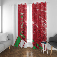 Wales Football Custom Window Curtain 2026 Come On Cymru Grunge Style - Wonder Print Shop