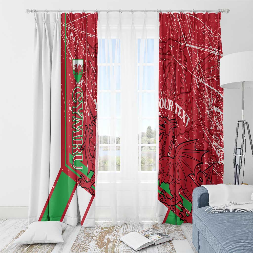 Wales Football Custom Window Curtain 2026 Come On Cymru Grunge Style - Wonder Print Shop