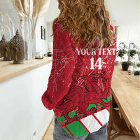Wales Football Custom Women Casual Shirt 2026 Come On Cymru Grunge Style - Wonder Print Shop