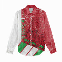Wales Football Custom Women Casual Shirt 2026 Come On Cymru Grunge Style - Wonder Print Shop