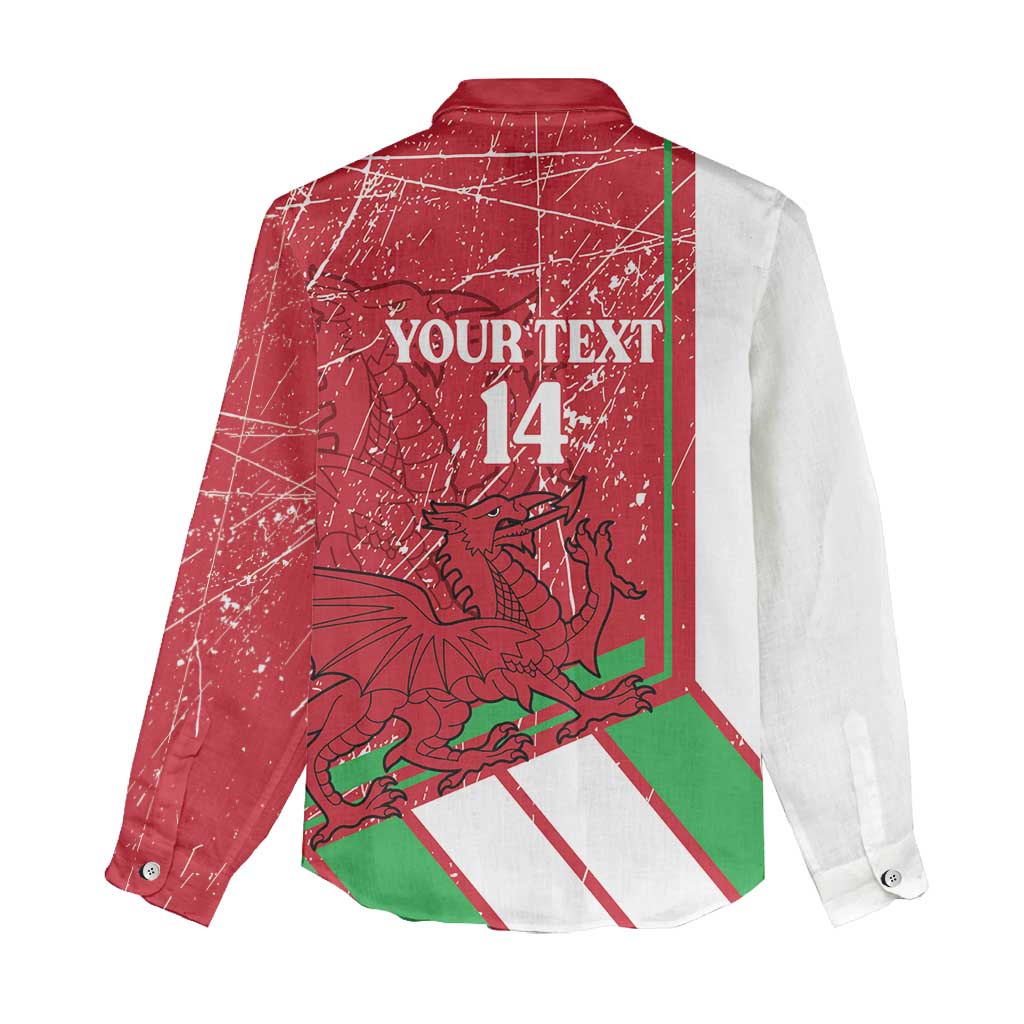 Wales Football Custom Women Casual Shirt 2026 Come On Cymru Grunge Style - Wonder Print Shop