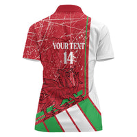 Wales Football Custom Women Polo Shirt 2026 Come On Cymru Grunge Style - Wonder Print Shop
