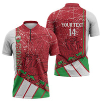 Wales Football Custom Zipper Polo Shirt 2026 Come On Cymru Grunge Style - Wonder Print Shop