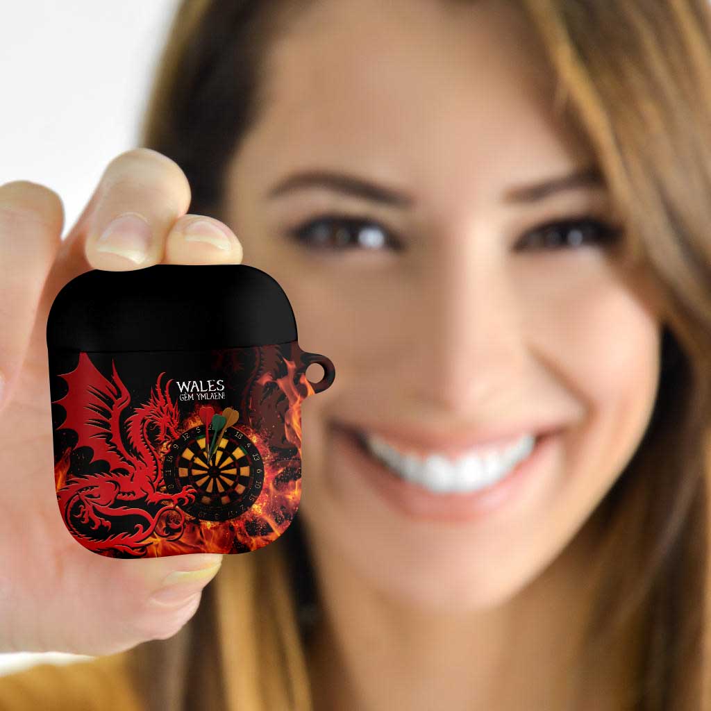 Wales Darts AirPods Case Cymru Dragon Gem Ymlaen Flaming Vibes - Wonder Print Shop