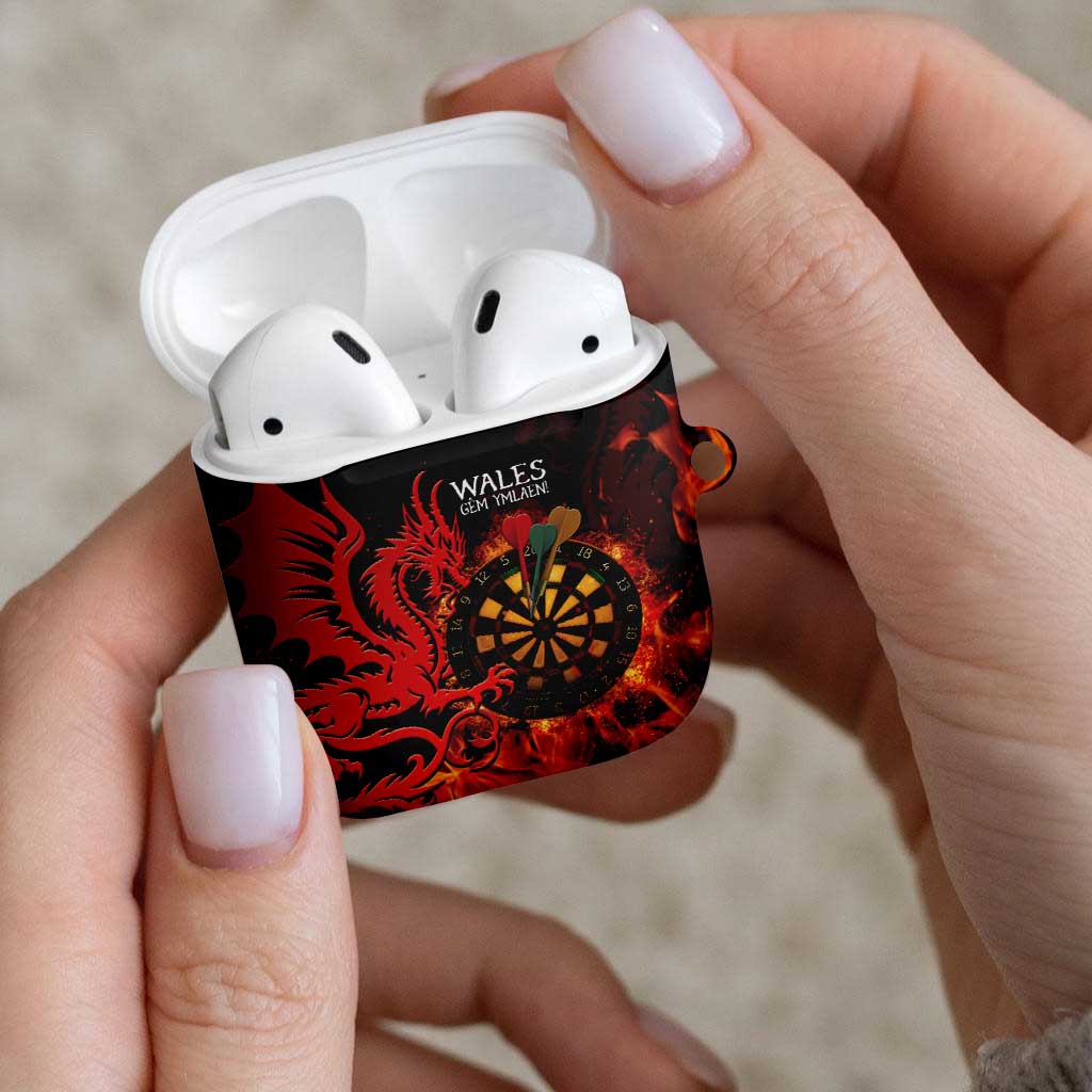 Wales Darts AirPods Case Cymru Dragon Gem Ymlaen Flaming Vibes - Wonder Print Shop