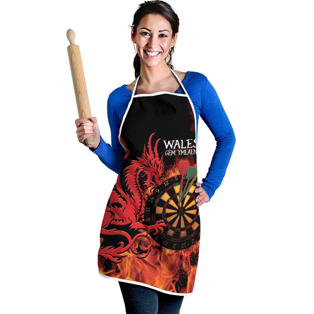 Wales Darts Apron Cymru Dragon Gem Ymlaen Flaming Vibes - Wonder Print Shop