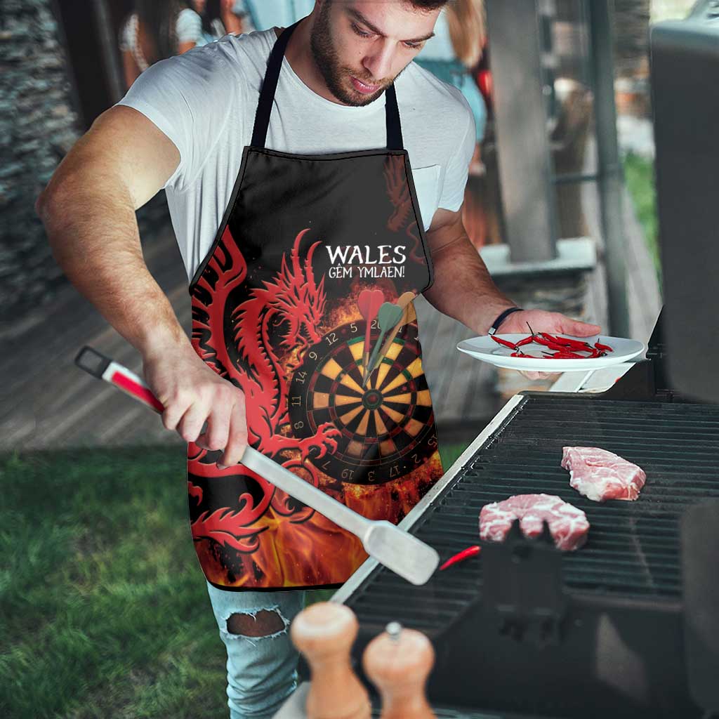 Wales Darts Apron Cymru Dragon Gem Ymlaen Flaming Vibes - Wonder Print Shop