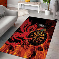 Wales Darts Area Rug Cymru Dragon Gem Ymlaen Flaming Vibes - Wonder Print Shop