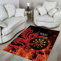 Wales Darts Area Rug Cymru Dragon Gem Ymlaen Flaming Vibes - Wonder Print Shop