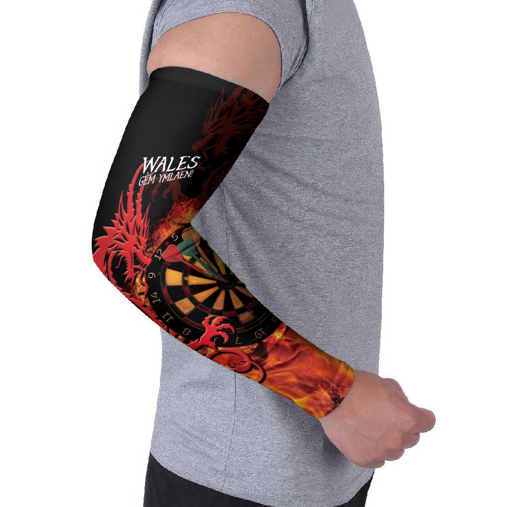 Wales Darts Arm Sleeves Cymru Dragon Gem Ymlaen Flaming Vibes - Wonder Print Shop