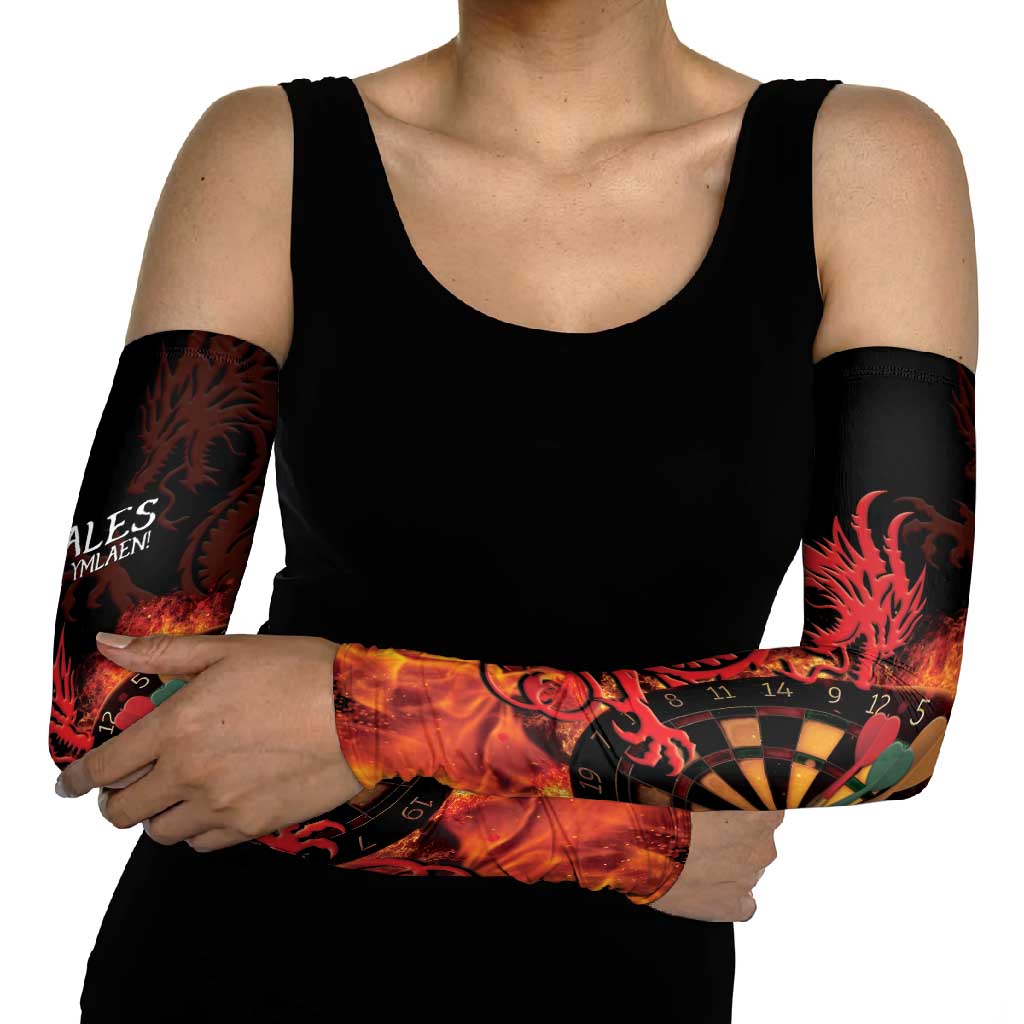 Wales Darts Arm Sleeves Cymru Dragon Gem Ymlaen Flaming Vibes - Wonder Print Shop