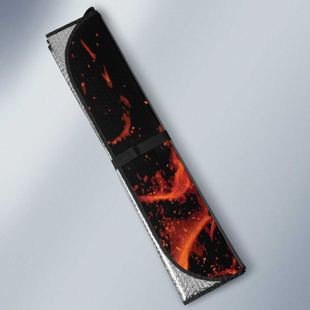 Wales Darts Auto Sun Shade Cymru Dragon Gem Ymlaen Flaming Vibes - Wonder Print Shop