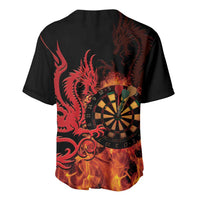 Wales Darts Baseball Jersey Cymru Dragon Gem Ymlaen Flaming Vibes - Wonder Print Shop