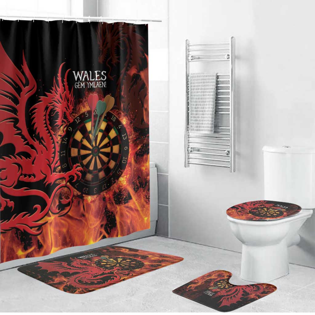 Wales Darts Bathroom Set Cymru Dragon Gem Ymlaen Flaming Vibes - Wonder Print Shop