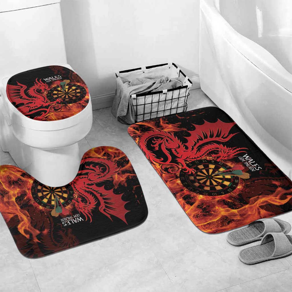 Wales Darts Bathroom Set Cymru Dragon Gem Ymlaen Flaming Vibes - Wonder Print Shop