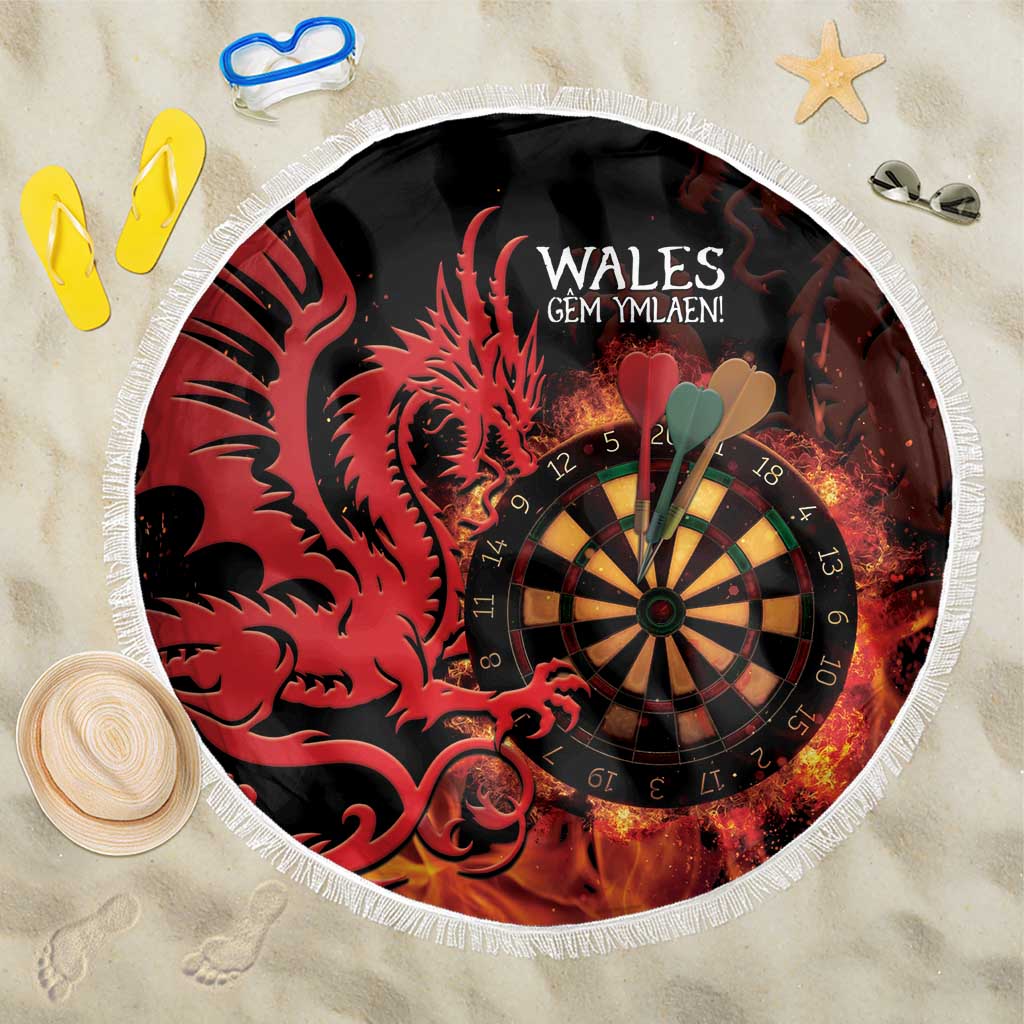 Wales Darts Beach Blanket Cymru Dragon Gem Ymlaen Flaming Vibes - Wonder Print Shop