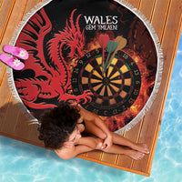 Wales Darts Beach Blanket Cymru Dragon Gem Ymlaen Flaming Vibes - Wonder Print Shop