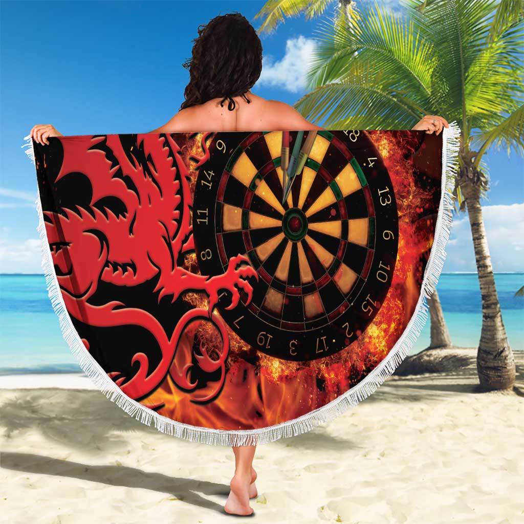 Wales Darts Beach Blanket Cymru Dragon Gem Ymlaen Flaming Vibes - Wonder Print Shop