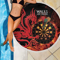 Wales Darts Beach Blanket Cymru Dragon Gem Ymlaen Flaming Vibes - Wonder Print Shop