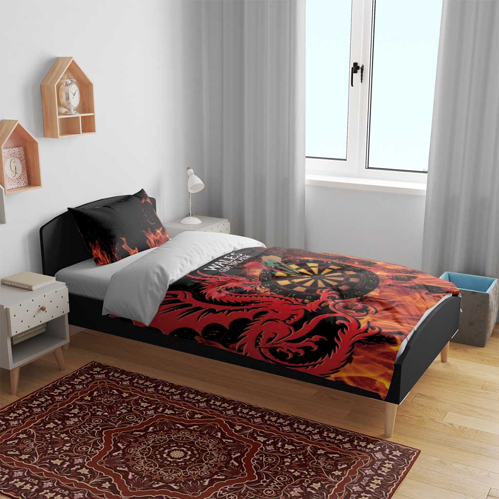 Wales Darts Bedding Set Cymru Dragon Gem Ymlaen Flaming Vibes - Wonder Print Shop