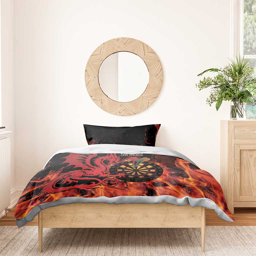 Wales Darts Bedding Set Cymru Dragon Gem Ymlaen Flaming Vibes - Wonder Print Shop