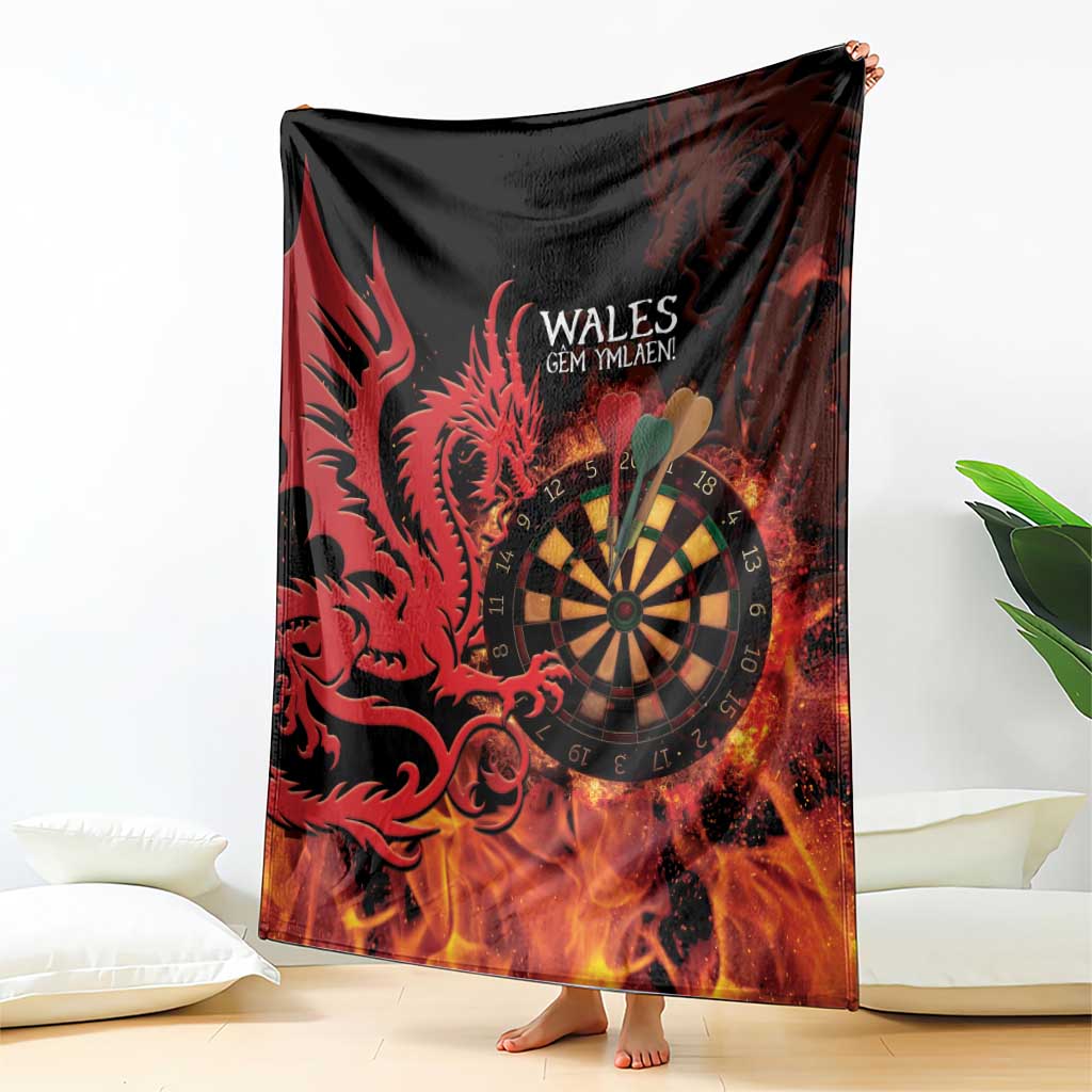 Wales Darts Blanket Cymru Dragon Gem Ymlaen Flaming Vibes - Wonder Print Shop