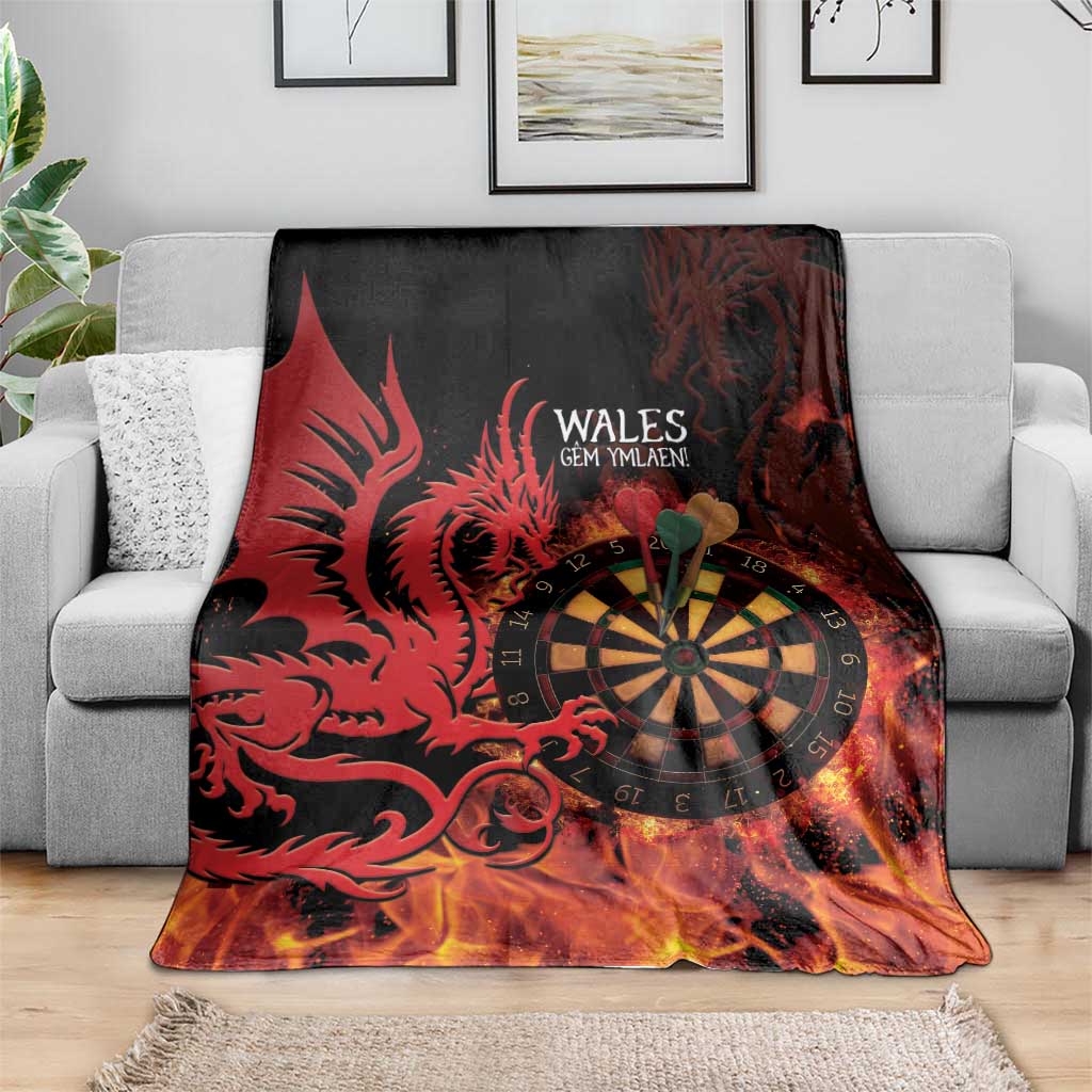 Wales Darts Blanket Cymru Dragon Gem Ymlaen Flaming Vibes - Wonder Print Shop
