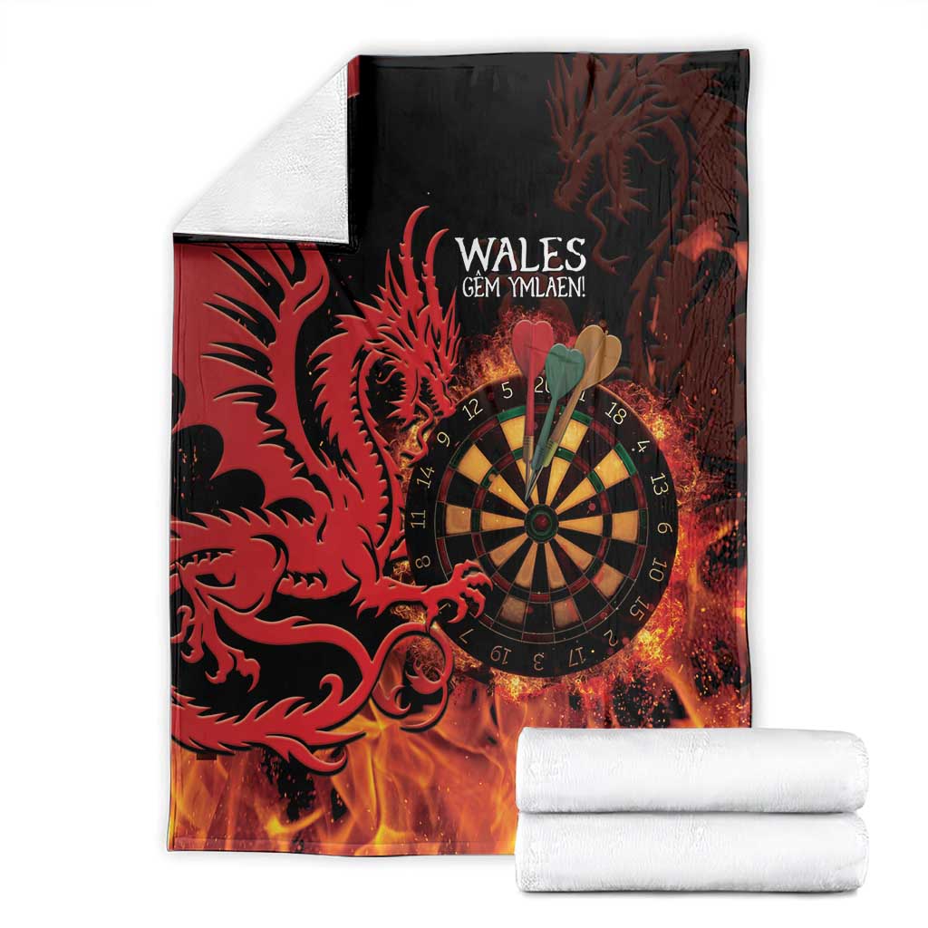 Wales Darts Blanket Cymru Dragon Gem Ymlaen Flaming Vibes - Wonder Print Shop