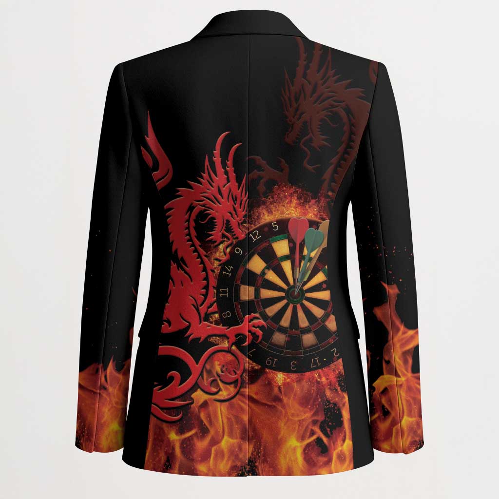 Wales Darts Blazer Cymru Dragon Gem Ymlaen Flaming Vibes - Wonder Print Shop