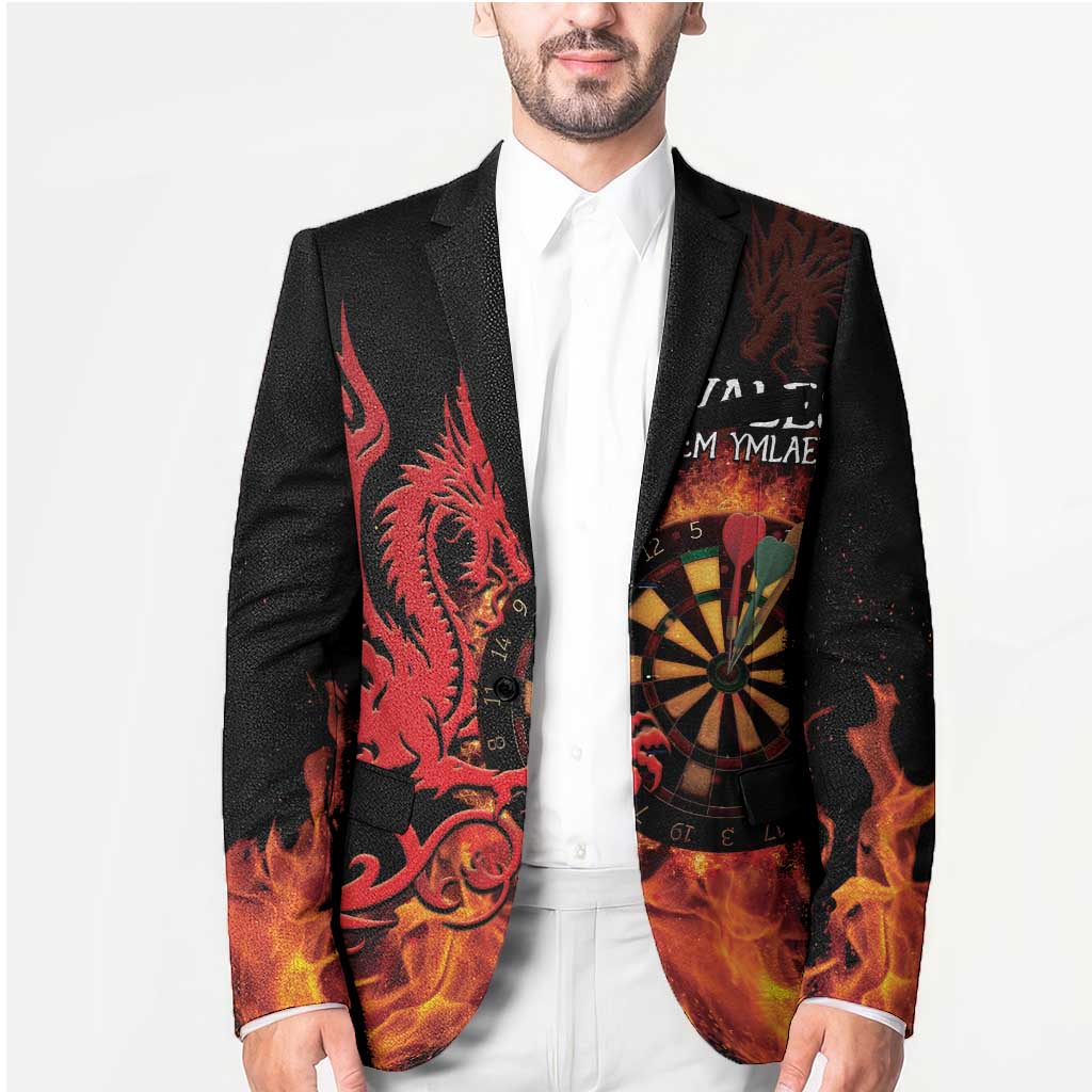 Wales Darts Blazer Cymru Dragon Gem Ymlaen Flaming Vibes - Wonder Print Shop