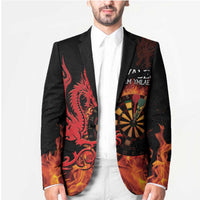 Wales Darts Blazer Cymru Dragon Gem Ymlaen Flaming Vibes - Wonder Print Shop