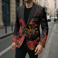Wales Darts Blazer Cymru Dragon Gem Ymlaen Flaming Vibes - Wonder Print Shop