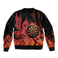 Wales Darts Bomber Jacket Cymru Dragon Gem Ymlaen Flaming Vibes - Wonder Print Shop