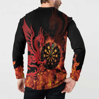 Wales Darts Button Sweatshirt Cymru Dragon Gem Ymlaen Flaming Vibes - Wonder Print Shop