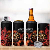 Wales Darts 4 in 1 Can Cooler Tumbler Cymru Dragon Gem Ymlaen Flaming Vibes - Wonder Print Shop