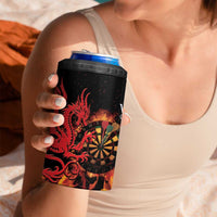 Wales Darts 4 in 1 Can Cooler Tumbler Cymru Dragon Gem Ymlaen Flaming Vibes - Wonder Print Shop
