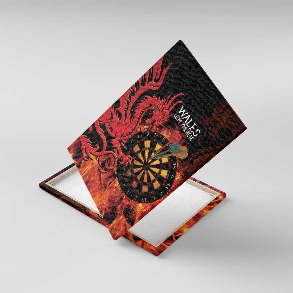 Wales Darts Canvas Wall Art Cymru Dragon Gem Ymlaen Flaming Vibes - Wonder Print Shop