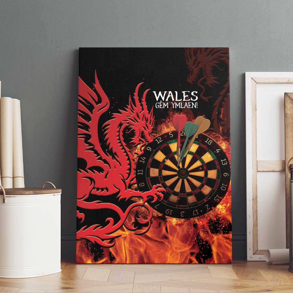 Wales Darts Canvas Wall Art Cymru Dragon Gem Ymlaen Flaming Vibes - Wonder Print Shop