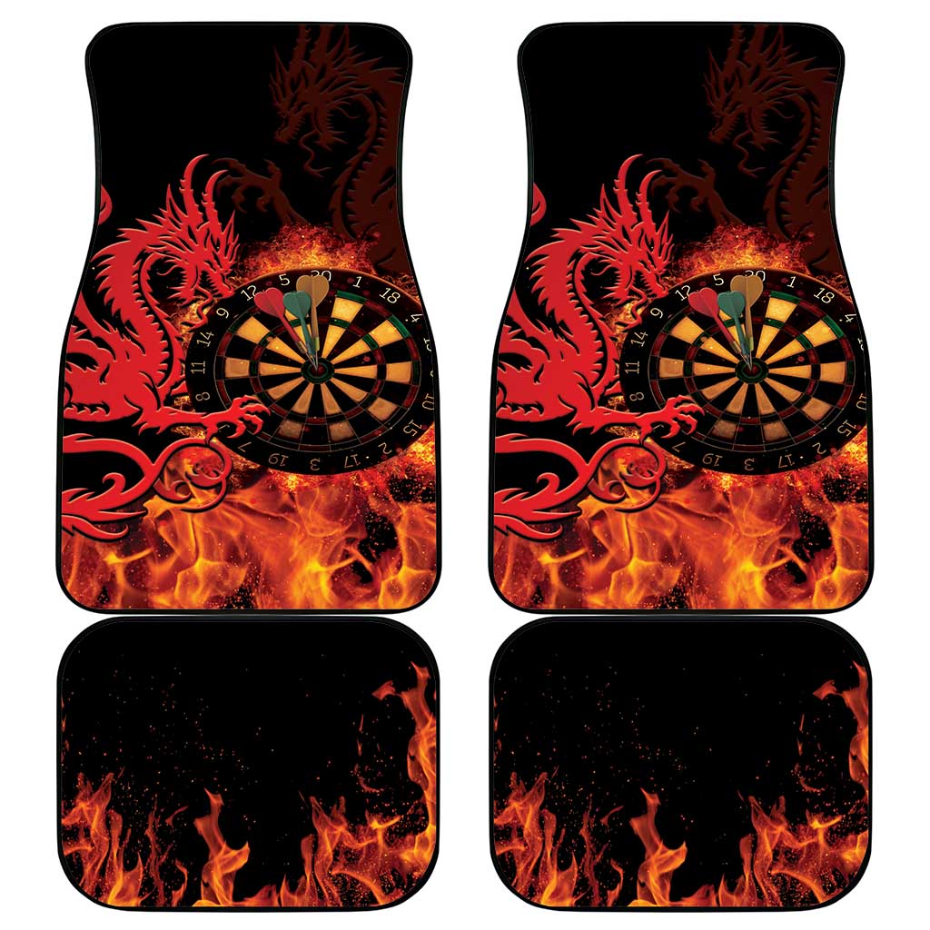 Wales Darts Car Mats Cymru Dragon Gem Ymlaen Flaming Vibes - Wonder Print Shop