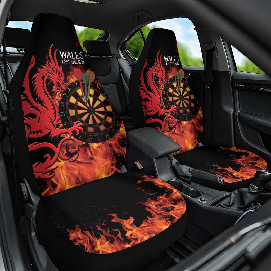 Wales Darts Car Seat Cover Cymru Dragon Gem Ymlaen Flaming Vibes - Wonder Print Shop