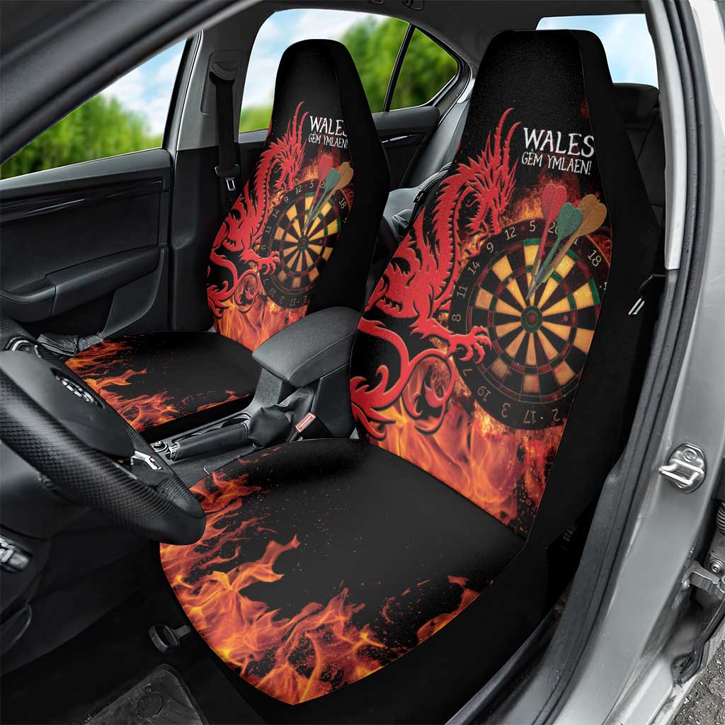 Wales Darts Car Seat Cover Cymru Dragon Gem Ymlaen Flaming Vibes - Wonder Print Shop